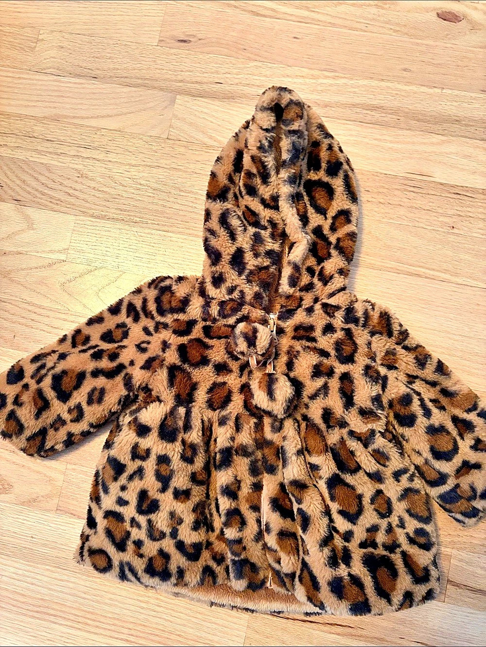 American Widgeon Leopard Print Faux Fur Hooded Coat Baby 12M
